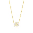 Sterling Silver 925 Necklace Golden Plated Embedded With White Zircon