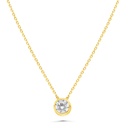 Sterling Silver 925 Necklace Golden Plated Embedded With White Zircon