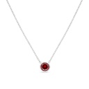 Sterling Silver 925 Necklace Rhodium Plated Embedded With Ruby Corundum 