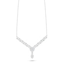 Sterling Silver 925 Necklace Rhodium Plated Embedded With White Zircon