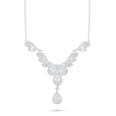 Sterling Silver 925 Necklace Rhodium Plated Embedded With White Zircon