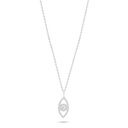 Sterling Silver 925 Necklace Rhodium Plated Embedded With White Zircon