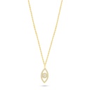 Sterling Silver 925 Necklace Golden Plated Embedded With White Zircon