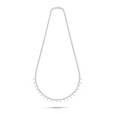 Sterling Silver 925 Necklace Rhodium Plated Embedded With White Zircon