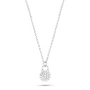 Sterling Silver 925 Necklace Rhodium Plated Embedded With White Zircon