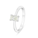 Sterling Silver 925 Ring Rhodium Plated Embedded With Yellow Diamond 