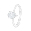 Sterling Silver 925 Ring Rhodium Plated Embedded With White Zircon