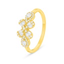 Sterling Silver 925 Ring Golden Plated Embedded With White Zircon