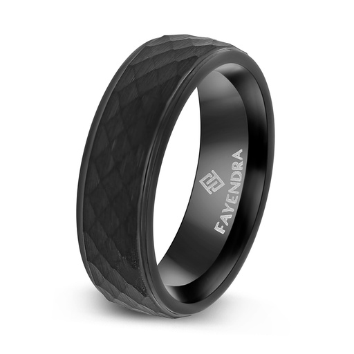 Tungsten Carbide Wedding Ring Black Plated For Men