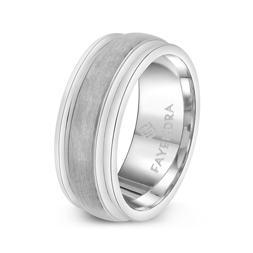 Tungsten Carbide Wedding Ring Silver Plated For Men