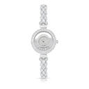 Stainless Steel 316 Watch Silver Plated Embedded With White Zircon - MOP DIAL