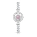 Stainless Steel 316 Watch Silver Plated Embedded With White Zircon - Pink MOP DIAL