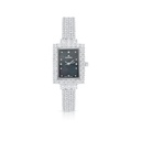 Stainless Steel 316 Watch Silver Plated Embedded With White Zircon - BLACK MOP DIAL