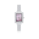 Stainless Steel 316 Watch Silver Plated Embedded With White Zircon - Pink MOP DIAL