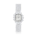 Stainless Steel 316 Watch Silver Plated Embedded With White Zircon - MOP DIAL