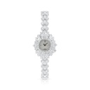 Stainless Steel 316 Watch Silver Plated Embedded With White Zircon - MOP DIAL