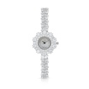 Stainless Steel 316 Watch Silver Plated Embedded With White Zircon - MOP DIAL