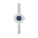 Stainless Steel 316 Watch Silver Plated Embedded With White Zircon - BLUE MOP DIAL