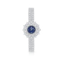 Stainless Steel 316 Watch Silver Plated Embedded With White Zircon - BLUE MOP DIAL