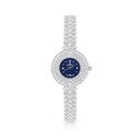 Stainless Steel 316 Watch Silver Plated Embedded With White Zircon - BLUE MOP DIAL