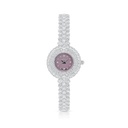 Stainless Steel 316 Watch Silver Plated Embedded With White Zircon - Pink MOP DIAL