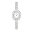 Stainless Steel 316 Watch Silver Plated Embedded With Yellow Diamond And White Zircon - MOP DIAL