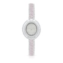 Stainless Steel 316 Watch Silver Plated Embedded With pink Zircon And White Zircon - MOP DIAL