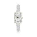 Stainless Steel 316 Watch Silver Plated Embedded With Yellow Diamond And White Zircon - MOP DIAL