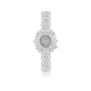 Stainless Steel 316 Watch Silver Plated Embedded With Yellow Diamond And White Zircon - MOP DIAL