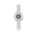 Stainless Steel 316 Watch Silver Plated Embedded With White Zircon - BLACK MOP DIAL