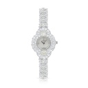 Stainless Steel 316 Watch Silver Plated Embedded With Yellow Diamond And White Zircon - MOP DIAL