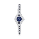 Stainless Steel 316 Watch Silver Plated Embedded With Sapphire Corundum And White Zircon - BLUE MOP DIAL