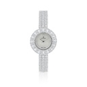 Stainless Steel 316 Watch Silver Plated Embedded With White Zircon - MOP DIAL