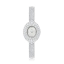 Stainless Steel 316 Watch Silver Plated Embedded With White Zircon - MOP DIAL