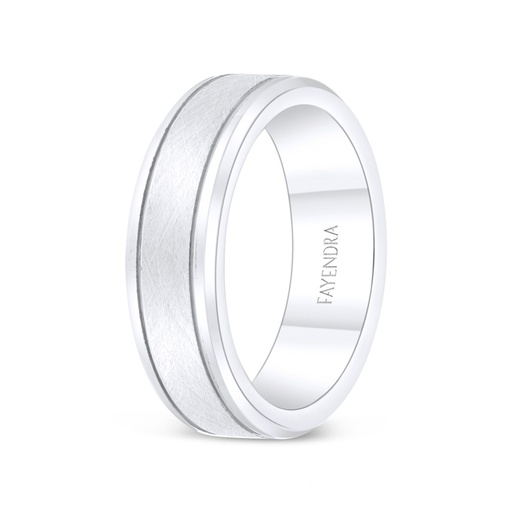 Tungsten Carbide Wedding Ring Rhodium Plated For Men