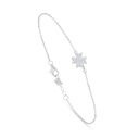 Sterling Silver 925 Bracelet Rhodium Plated Embedded With White Zircon