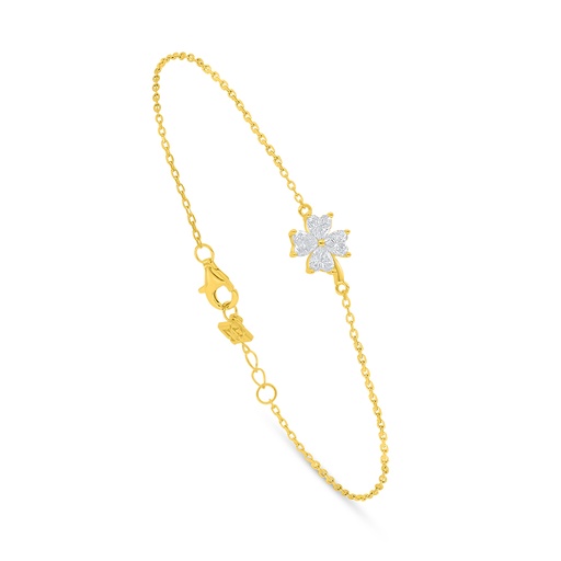 [BRC02WCZ00000B891] Sterling Silver 925 Bracelet Golden Plated Embedded With White Zircon