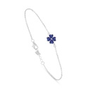 Sterling Silver 925 Bracelet Rhodium Plated Embedded With Sapphire Corundum 