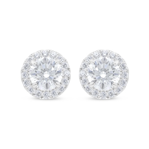 [EAR01WCZ00000D439] Sterling Silver 925 Earring Rhodium Plated Embedded With White Zircon