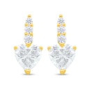 Sterling Silver 925 Earring Golden Plated Embedded With White Zircon