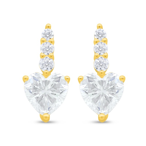 [EAR02WCZ00000D440] Sterling Silver 925 Earring Golden Plated Embedded With White Zircon