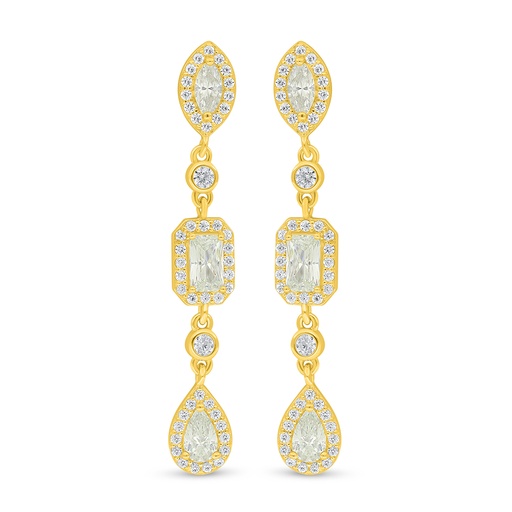 [EAR02CIT00WCZD495] Sterling Silver 925 Earring Golden Plated Embedded With White Zircon