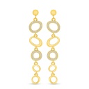 Sterling Silver 925 Earring Golden Plated Embedded With White Zircon