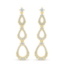 Sterling Silver 925 Earring Golden Plated Embedded With White Zircon