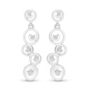 Sterling Silver 925 Earring Rhodium Plated Embedded With White Zircon