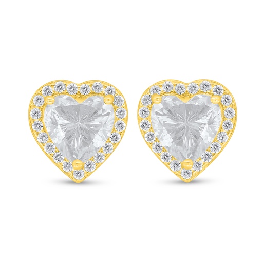 [EAR02WCZ00000D528] Sterling Silver 925 Earring Golden Plated Embedded With White Zircon