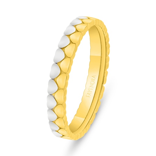 Sterling Silver 925 Ring Rhodium And Golden Plated 