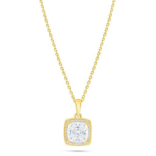 [NCL02WCZ00000C428] Sterling Silver 925 Necklace Golden Plated Embedded With White Zircon