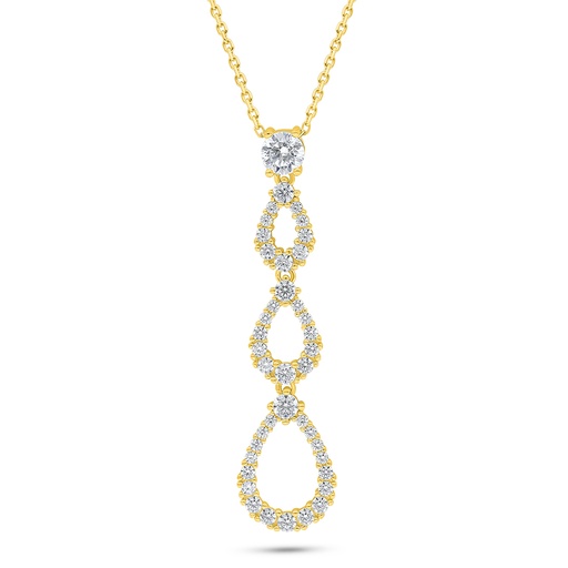 [NCL02WCZ00000C531] Sterling Silver 925 Necklace Golden Plated Embedded With White Zircon