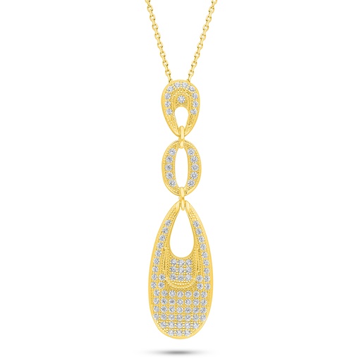 [NCL02WCZ00000C540] Sterling Silver 925 Necklace Golden Plated Embedded With White Zircon